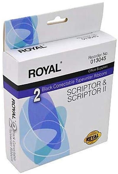 2 Zwarte Correctable Typewriter Ribbons voor Scriptor