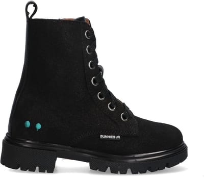 BunniesJR 225884-989 Meisjes Biker Boots - Zwart - Suède - Veters