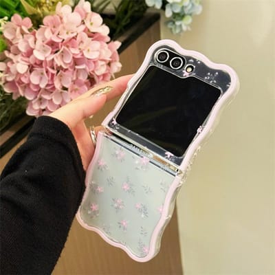 Voor Samsung Galaxy Z Flip 3 4 5 Hoesje Schattige Vlinder Bloem Armband Golf Transparant Schokbestendig Hoesje Voor Samsung Z Flip5 ZFlip5 For Z Flip 4