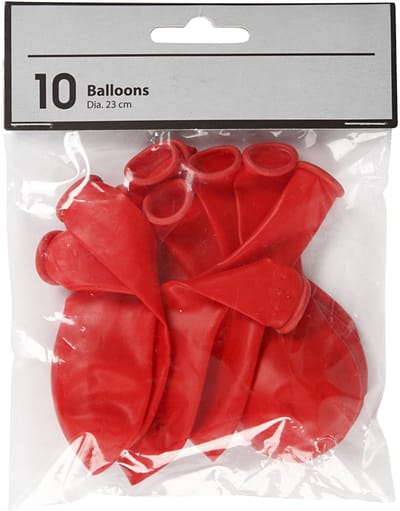Ballonnen, rond, d 23 cm, rood, 10 stuk/ 1 doos