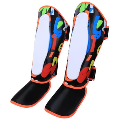 BN FIGHT Kinderen Beenbeschermers Scheenbeschermers Beschermende Uitrusting Voetbeschermers voor Boksen Muay Thai Taekwondo Training S black