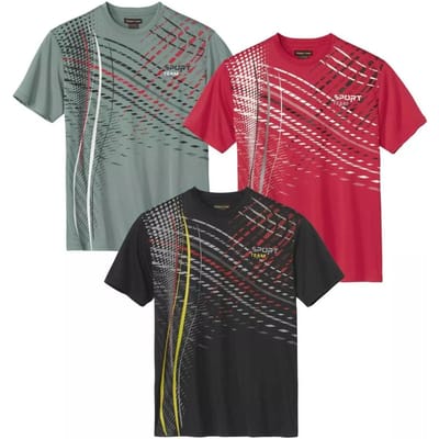 Atlas For Men Heren Active T-shirt (Pakket van 3) XXL red