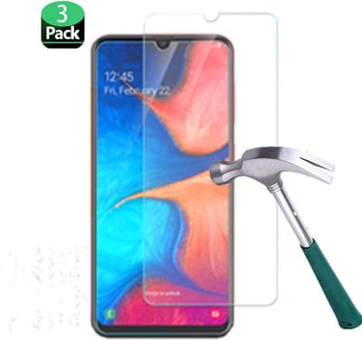 3x Screenprotector Tempered Glass Glazen Gehard Screen Protector 2.5D 9H (0.3mm) - Glasplaatje Geschikt voor: Samsung Galaxy A20E