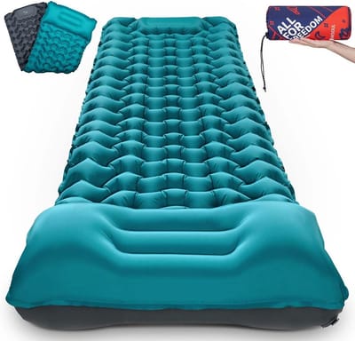 Zelfopblazend Slaapmatras voor Camping - Ultralicht & Dik Isolerend Luchtbed met Kussen