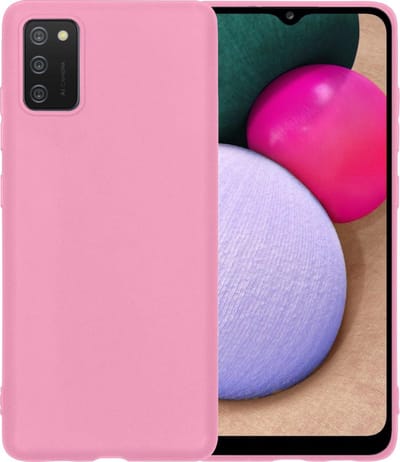 Hoesje - Geschikt voor Samsung Galaxy A02s - Sterk & Shockproof - Siliconen Case - Hoes Cover - Telefoonhoes - Lichtroze