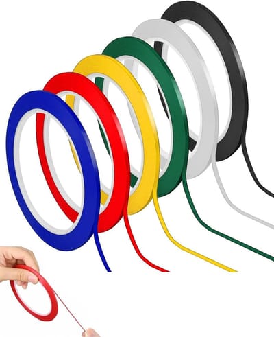 Kleefband in Diverse Kleuren - 6 Rollen Whiteboard Tape voor School, Kantoor en Hobby - 3mm Breed, Perfect voor Markeren en Modelleren
