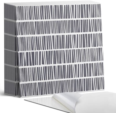 Coloray Plaktegels - Dynamisch lijnpatroon Zelfklevende Tegels - 20 cm x 20 cm - Zwart Plaktegels - 20 stuks - Vierkant PVC Tegels - Plaktegels Badkamer - Plaktegels Vloer - Vinyltegels Vloer Zelfklevend - Wandtegel Zelfklevend