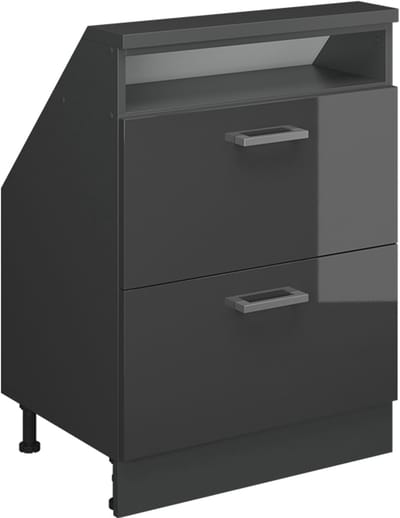 Vicco Rion Kast voor schuine wand – met 2 laden Antraciet hoogglans/antraciet