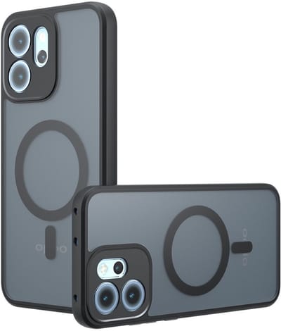 Coverup Hoesje - Geschikt voor OPPO Reno14 F / FS Hoesje - Coverup Mat Transparante Back Cover met Camera Cover - MagSafe Compatible - Zwart