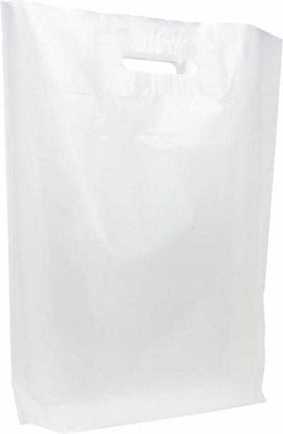 Draagtassen DKT wit - breedte 37cm x hoogte 44cm, inslag 2x4cm - dikte 50 micron - verpakt per 500 stuks