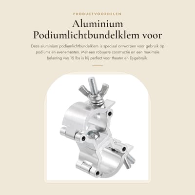 Dailygoods- Podiumlichtbundelklem O-vormig - Robuuste Klem - Dubbele Gesp - Aluminium - Maximaal 15 lbs - Geschikt voor Theater/DJ Evenementen - Lichtklem