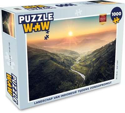 Puzzel Landschap van Indonesië tijdens zonsopkomst - Legpuzzel - Puzzel 1000 stukjes volwassenen