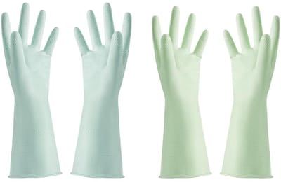 Dailygoods- Reinigingshandschoenen Antislip - 2 Paar - Multifunctioneel - Herbruikbaar - Waterdicht - Hoogwaardig Rubber - Schoonmaakhandschoenen