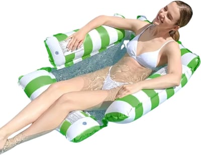 Nivard Luxe Waterhangmat - Luchtbed Zwembad - Luchtmatras Opblaasbaar - Water Hangmat - Aqua Lounge - Groen