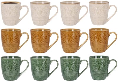 Bellatio Design Koffie / thee mok Mumbai - 12x stuks - multi kleuren - 390 ml - mokken - keramiek