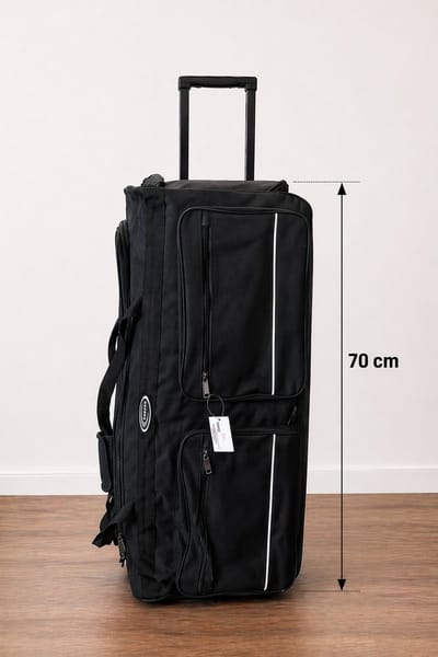 Extra Grote Wieltas - 70 cm - 81 liter - Reistas met Wielen - Trolleytas - Weekendtas met Wieltjes - Zwart