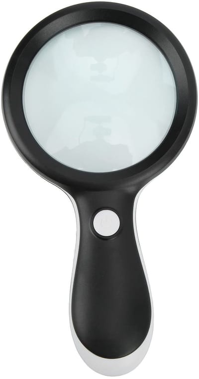 Dailygoods- Vergrootglas 10x Verlichting - Handverlicht Vergrootglas - Optisch Glas - ABS-Materiaal - Slagvast - 18 LED-lampkralen - Leesvergrootglas