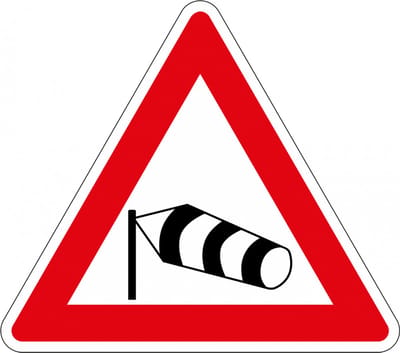 Zijwind bord - kunststof - J31 300 mm