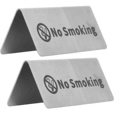 Tafelbord RVS Dubbelzijdig Veelzijdig Zilveren Tafelkaartbord voor Feest Bruiloft No smoking gray