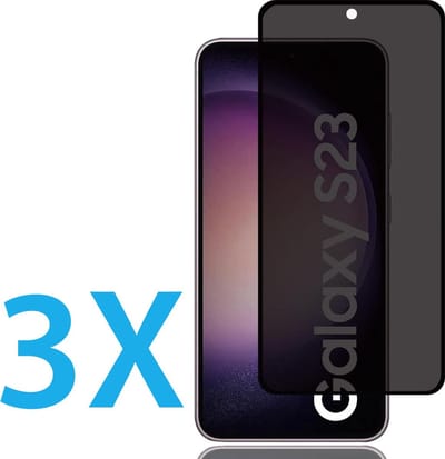 Screenprotector Geschikt Voor: Samsung Galaxy S23 - Privacy Full Screenprotector 3x - screen protector - volledige glas - bescherming - beschermglas - Anti Spy - ZT Accessoires