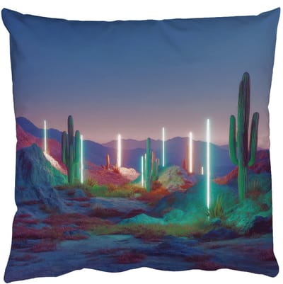 Sierkussens - Kussentjes Woonkamer - 50x50 cm - Cactus - Lichtzuilen - Zonsondergang