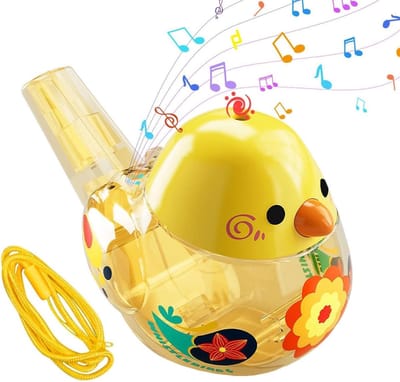 Waterfluit Speelgoed - Muziekinstrument Feestartikel - Vogelgeluiden Nabootsen - Interactief Buiten Speelgoed - 95x6x6cm - Geel