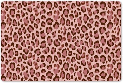 Placemats 45x30 cm - Placemat kunststof - 1 stuk - Luipaard - Patroon - Roze - Borden onderleggers - Decoratie voor op tafel - Keuken tafeldecoratie accessoires - Vinyl onderlegger - Tafelversiering