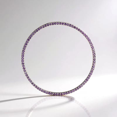 Cavill - Zilveren Hanger met 90 Madagaskar Amethisten 1,458 ct - 925 Sterling Zilver Platina - Elegante Paarse Edelstenen - MONOSONO Collection