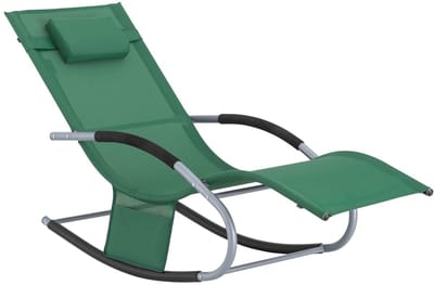 Amolass - Tuinstoel - Ligstoel - Schommelstoel - Ligbed - 150x63x87cm - Groen - Inclusief Hoofdkussen - Voor Tuin/Balkon