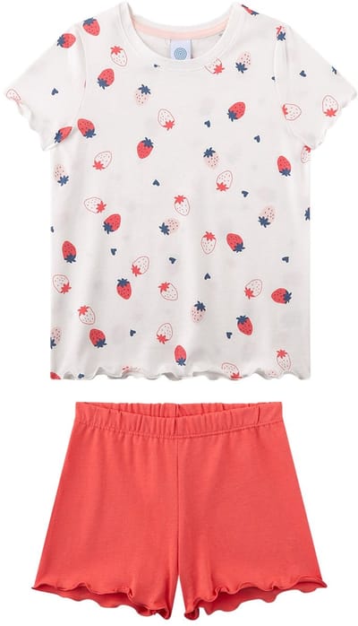 Sanetta Pyjama Schlafanzug Erdbeeren Pyjama Kids Set van 1