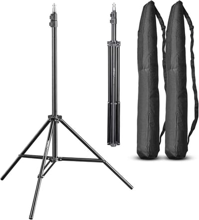 Lampstatief 208 cm voor Fotografie en Video - Aluminium Statief tot 3,5 kg Draagvermogen met Tas en Adapter