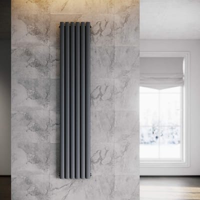 Verticale Radiator - Paneelradiator Dubbellaags - Centrale Verwarming - Hoge Warmteafgifte - 1800x354mm - Antraciet