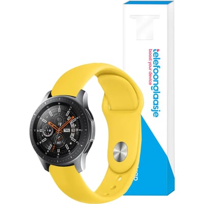 Siliconen smartwatch bandje ? Geel 20mm - Universeel