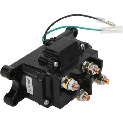 Relais contacteur solénoïde de treuil électrique 12V 250A pour UTV ATV Pick-up Remorque de bateau 3500‑4500lbs black