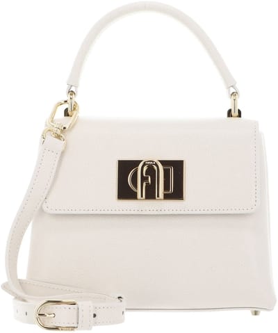 FURLA Leren Handtas Avondtas 1927 Mini Top Handle Bag Panna Crème
