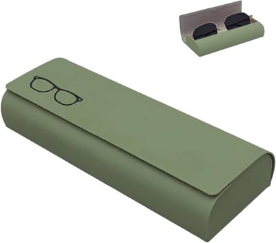 Duurzaam hardcase brillenkoker met magnetische sluiting - Geschikt voor zonnebrillen, leesbrillen en correctiebrillen (156x61x30mm) - Inclusief microvezeldoek, stevig ontwerp, slank en lichtgewicht.