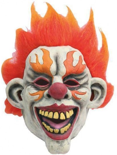 Faram Party horror masker - enge clown - met flames - latex - Halloween feestmasker - volwassenen