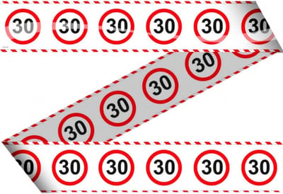 Folat Markeerlint/afzetlint 30 jaar - verjaardag versiering met stop bord - 15 meter