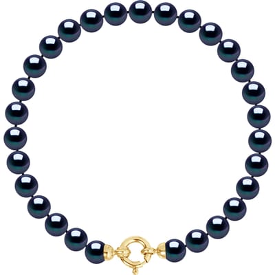 Armband Gekweekte Parels Zoetwater 6-7mm Sluiting Black Luxury Yellow Gold