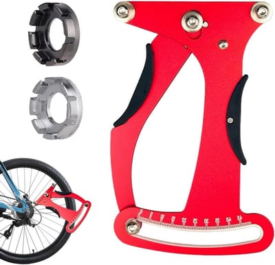 Spaken Spanning Meter van Aluminium, Fietsonderdeel voor Nauwkeurige Spanning, Inclusief 2 Spaak Sleutels en Geschikt voor Fietswielen en Banden