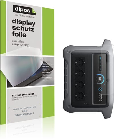 dipos – 2x Matte Beschermfolie geschikt voor Anker SOLIX C1000 Gen 2 | Krasbestendige & antireflecterende Screenprotector Ultra-Thin