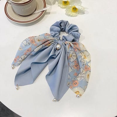 Nieuwe Dames Strik Haar TouwChiffon Bloemenprint Zoete Elastische Haarband Paardenstaarthouder Elastiek voor Haarelastiekjes Haaraccessoires