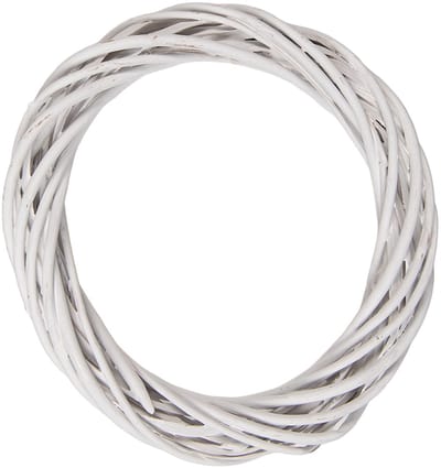Clayre & Eef Krans Ø 20x4 cm Wit Rotan