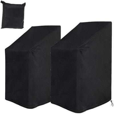 Tweedelige set tuinstoelhoezen, waterdicht, koubestendig, UV-bestendig, gemaakt van Oxford-stof, stapelbaar.