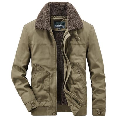 Winter Heren Middelbare en Oudere Leeftijd Katoen Gevoerde Kleding met Fluweel en Verdikte Lamswol Thermojack Gereedschap Reversjack Katoenen Kleding 3XL gray