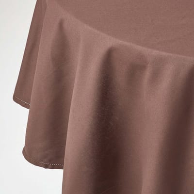 Homescapes Rond Tafelkleed Bruin - 178 cm, 100% Katoen