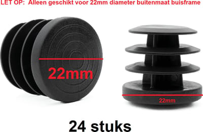 Insteekdop 24 stuks rond zwart 22mm kunststof pootdop insteekdoppen pootdoppen stoelpootdop stoelpootdoppen