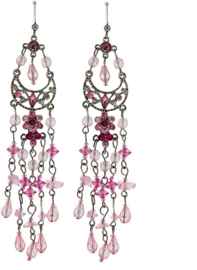 Behave - Bohemian Chandelier Oorbellen in Roze Tinten – Statement Sieraden van 12 cm Lang