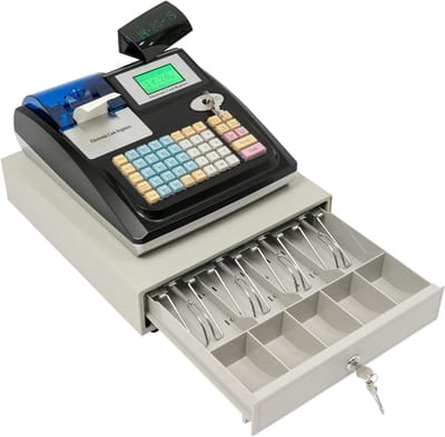 Elektronische Kassa - Kassasysteem Geldlade - Detailhandel Horeca - Dubbel Display UV Controle - 38x31x12 cm - Zwart