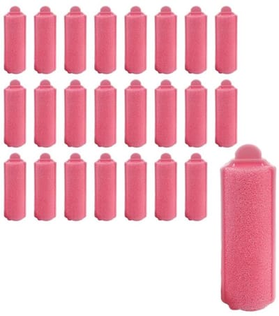 Haarrollers - 24 Stuks - Krultang - Spons - Kunststof - Krulspelden Spons - Krulset - Verwarming niet nodig - Krultangset - Zelfklevende haarrollers - Unisex - Geschikt voor alle haartypes - 2 x 7 cm - Roze
